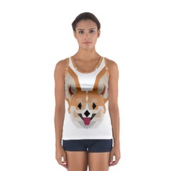 Cardigan Corgi face Sport Tank Top 