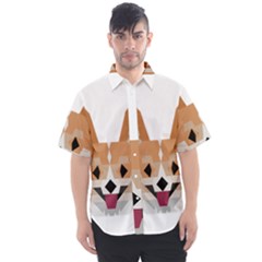 Cardigan Corgi Face Men s Short Sleeve Shirt