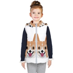 Cardigan Corgi face Kids  Hooded Puffer Vest