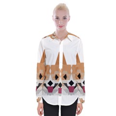 Cardigan Corgi face Womens Long Sleeve Shirt