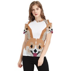 Cardigan Corgi face Women s Short Sleeve Rash Guard