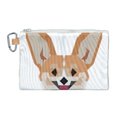 Cardigan Corgi face Canvas Cosmetic Bag (Large)