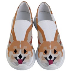 Cardigan Corgi face Women s Lightweight Slip Ons