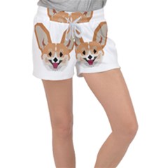 Cardigan Corgi face Velour Lounge Shorts