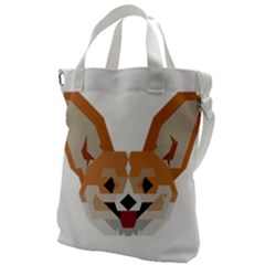 Cardigan Corgi face Canvas Messenger Bag