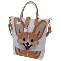 Cardigan Corgi Face Buckle Top Tote Bag