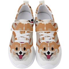 Cardigan Corgi face Men s Velcro Strap Shoes