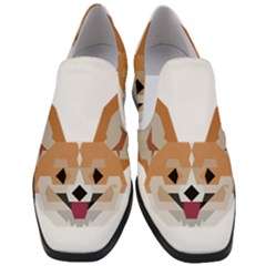 Cardigan Corgi face Women Slip On Heel Loafers