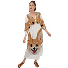 Cardigan Corgi Face Grecian Style  Maxi Dress by wagnerps