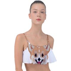 Cardigan Corgi face Frill Bikini Top