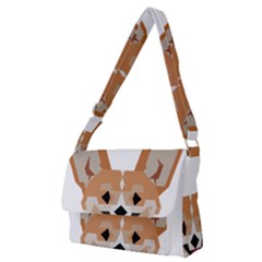 Cardigan Corgi face Full Print Messenger Bag (M)