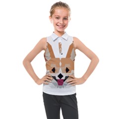 Cardigan Corgi face Kids  Sleeveless Polo Tee