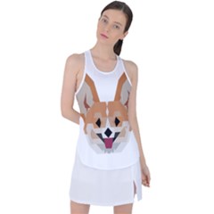 Cardigan Corgi face Racer Back Mesh Tank Top