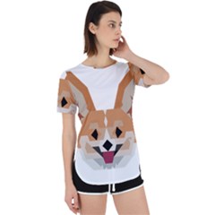 Cardigan Corgi Face Perpetual Short Sleeve T-shirt by wagnerps