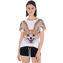 Cardigan Corgi face Open Back Sport Tee