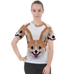 Cardigan Corgi face Women s Sport Raglan Tee