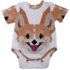 Cardigan Corgi Face Baby Short Sleeve Bodysuit by wagnerps