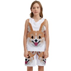 Cardigan Corgi face Kids  Basketball Mesh Set