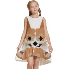 Cardigan Corgi face Kids  Frill Swing Dress