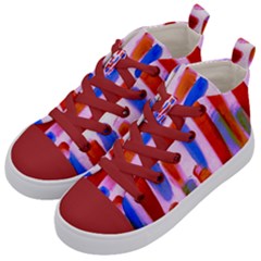  Red White & Blue Kids  Mid-top Canvas Sneakers by VIBRANT