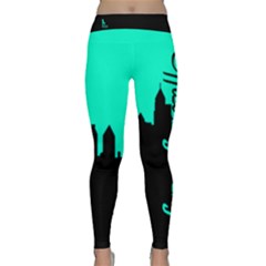 Officially Sexy Sea Green & Black Skyline Classic Yoga Leggings by OfficiallySexy