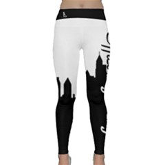 Officially Sexy White & Black Skyline Classic Yoga Leggings by OfficiallySexy