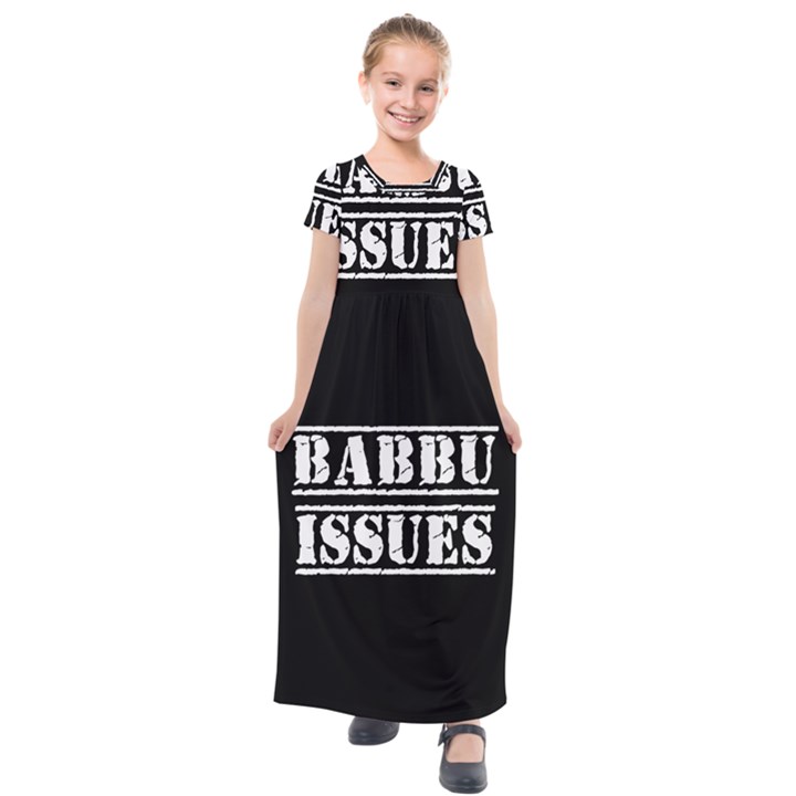 Babbu Issues - Italian daddy issues Kids  Short Sleeve Maxi Dress