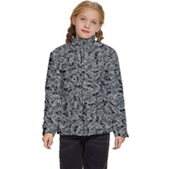 Weird Monster Reptile Drawing Motif Pattern Kids  Puffer Bubble Jacket Coat by dflcprintsclothing