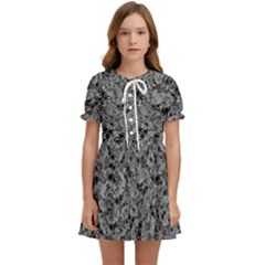 Weird Monster Reptile Drawing Motif Pattern Kids  Sweet Collar Dress by dflcprintsclothing