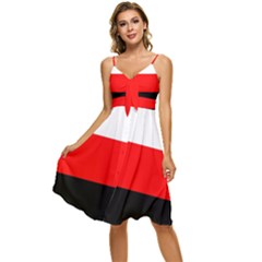 Erzya Flag Sleeveless Tie Front Chiffon Dress