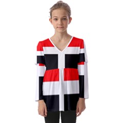 Arpitania Flag Kids  V Neck Casual Top