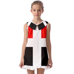 Arpitania Flag Kids  Pilgrim Collar Ruffle Hem Dress