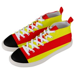 Aust Agder Flag Men s Mid-top Canvas Sneakers by tony4urban