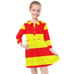 Aust Agder Flag Kids  Quarter Sleeve Shirt Dress by tony4urban