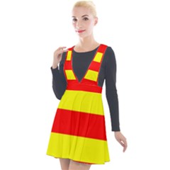 Aust Agder Flag Plunge Pinafore Velour Dress by tony4urban