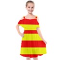 Aust Agder Flag Kids  Cut Out Shoulders Chiffon Dress View1