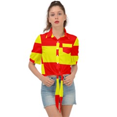 Aust Agder Flag Tie Front Shirt  by tony4urban