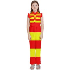 Aust Agder Flag Kids  Sleeveless Ruffle Edge Band Collar Chiffon One Piece