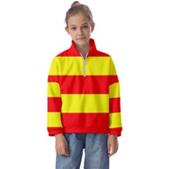 Aust Agder Flag Kids  Half Zip Hoodie by tony4urban