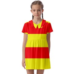 Aust Agder Flag Kids  Asymmetric Collar Dress by tony4urban