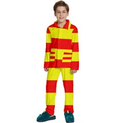 Aust Agder Flag Kids  Long Sleeve Velvet Pajamas Set