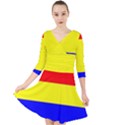 Budapest Flag Quarter Sleeve Front Wrap Dress View1