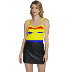 Budapest Flag Flowy Camisole Tie Up Top