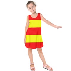 Aust Agder Flag Kids  Sleeveless Dress by tony4urban