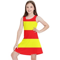 Aust Agder Flag Kids  Lightweight Sleeveless Dress by tony4urban