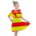 Aust Agder Flag Kids  Shoulder Cutout Chiffon Dress View1