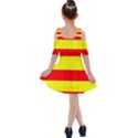 Aust Agder Flag Kids  Shoulder Cutout Chiffon Dress View2