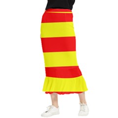 Aust Agder Flag Maxi Fishtail Chiffon Skirt by tony4urban