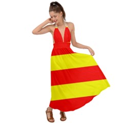 Aust Agder Flag Backless Maxi Beach Dress by tony4urban