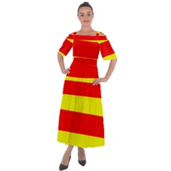 Aust Agder Flag Shoulder Straps Boho Maxi Dress  by tony4urban